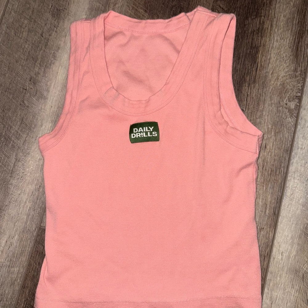 Daily Drills Pink Fitted Sleeveless Tank Top